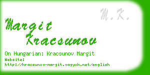 margit kracsunov business card